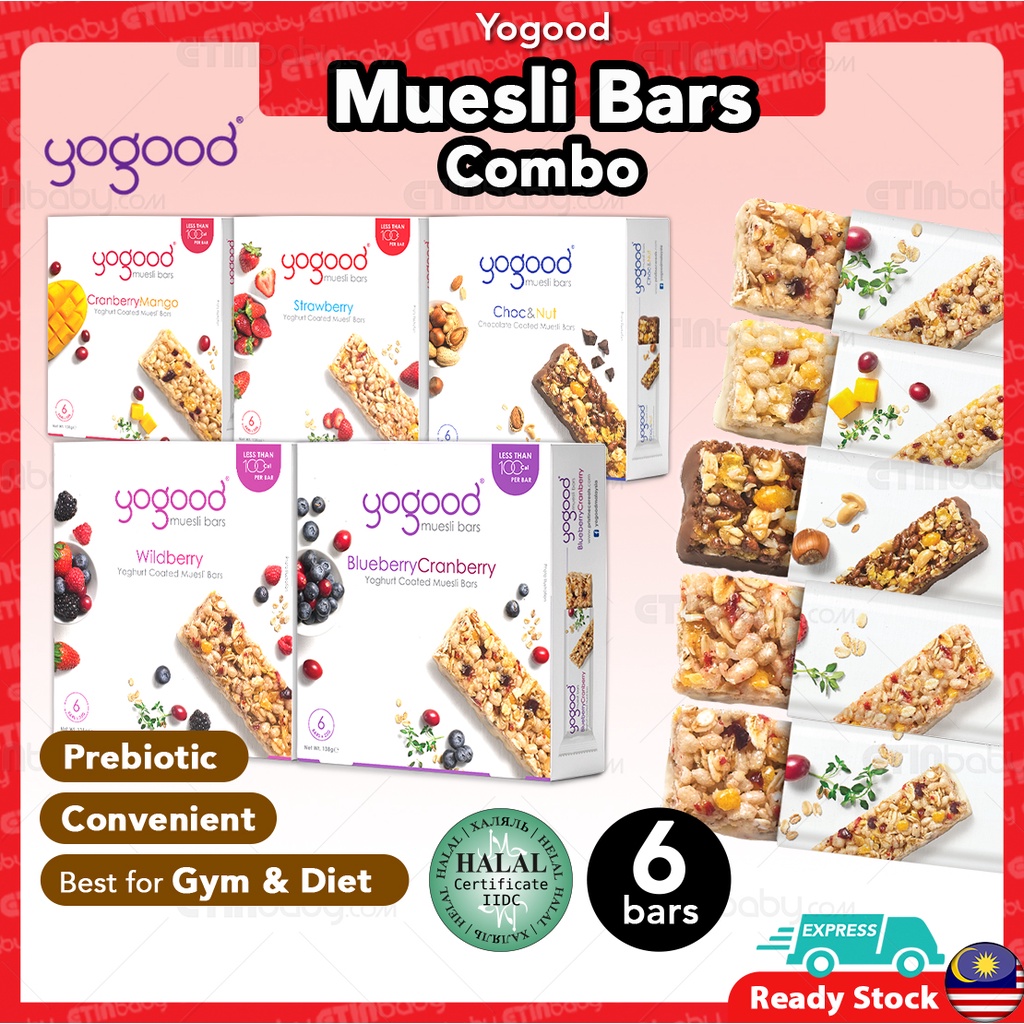 Yogood Muesli Bar HALAL 138g Healthy Breakfast Cereals Yogurt Coated