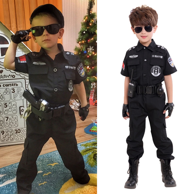 Kids Policeman Costumes Children Halloween Party Carnival Police ...