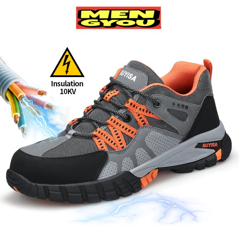 New men shoes safety Electrician insulated shoes 10KV Plastic toe anti