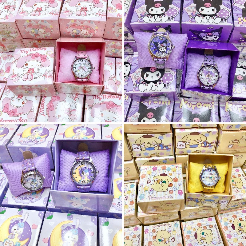 Sanrio Kuromi Watch with Gift Box Cartoon Hello Kitty Watch for Kids ...