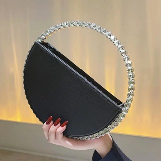 Small Round Ball Evening Clutch Purse, Rhinestone Lady Party