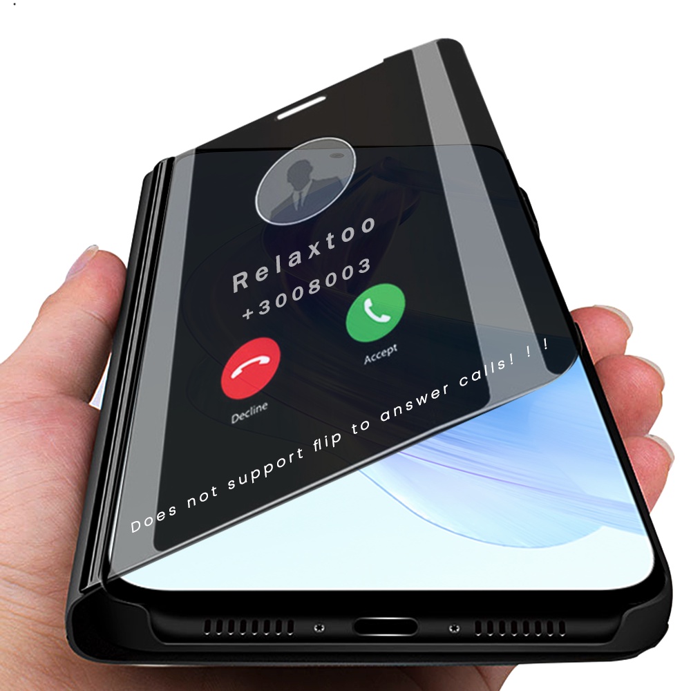 For Honor 90 Lite Case Smart Mirror Leather Flip Cover Honar 90 Lite