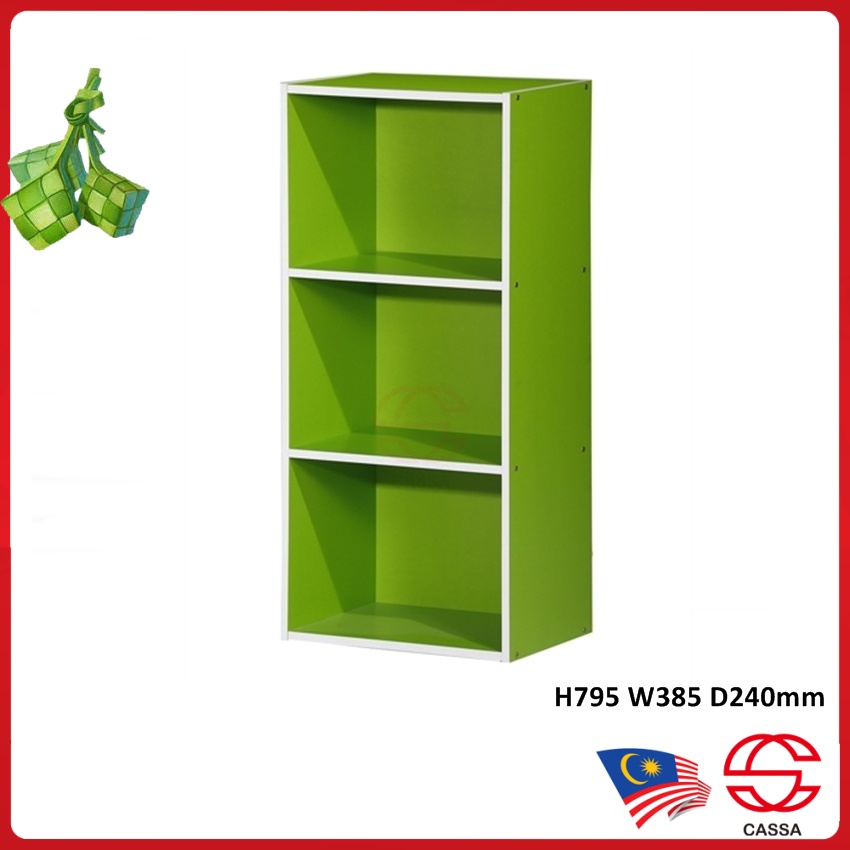 Cassa Colour Multipurpose Storage Box 3 Tier Utility Storage Rack Shelf Book Shelf Book