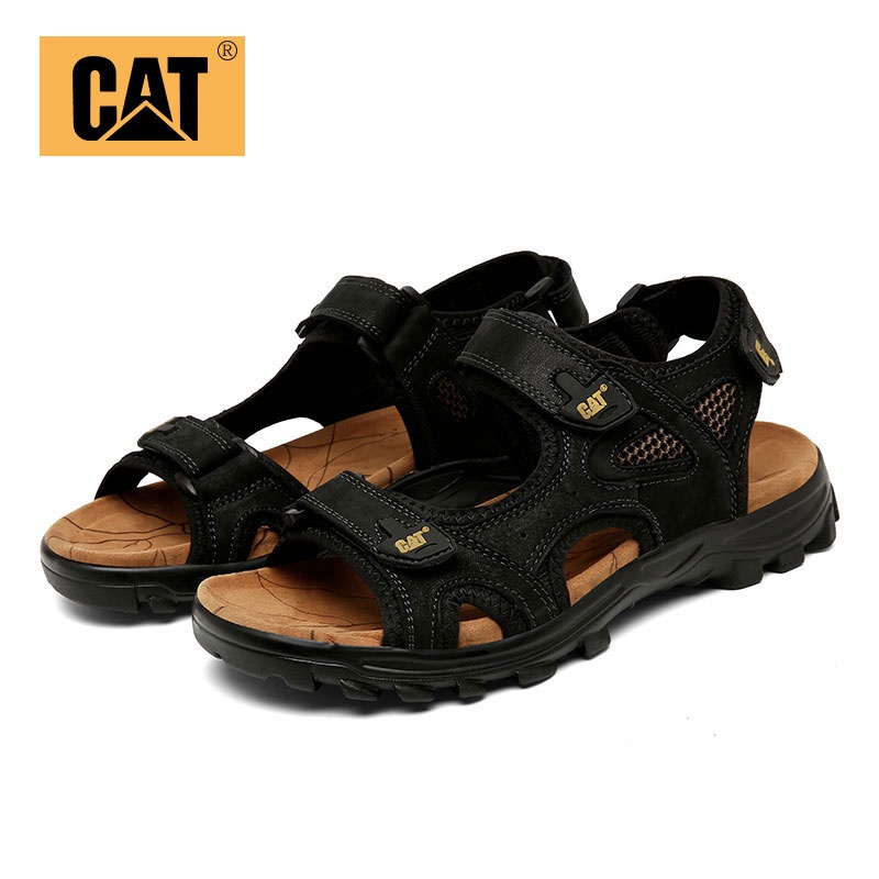 Ready stock men s sandals Caterpillar genuine leather beach