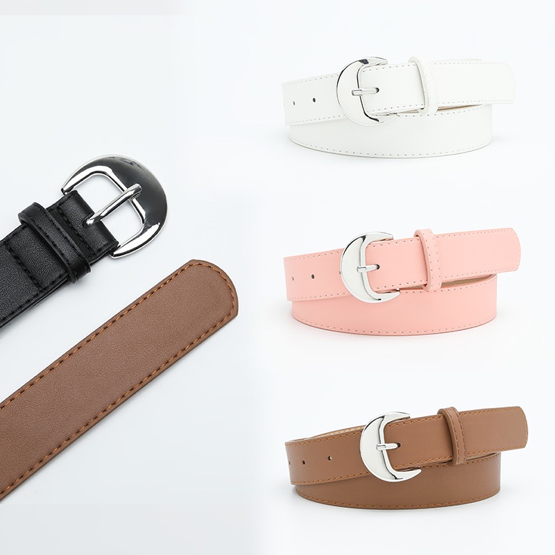 New Silver Buckle Women's Wide Belt Personality Fashion Ins Style