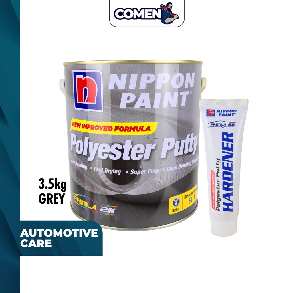 NIPPON PAINT Polyester Putty (Grey) 501 Base & Hardener Car Automotive