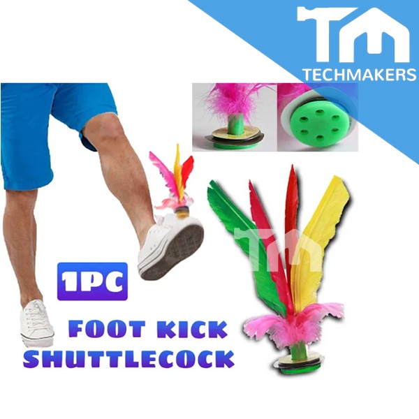 80s 19mm Big Size Colour Feather Foot Kicking Shuttlecock Sport Fitness Outdoor Game Kid Child Toy Vintage Collection