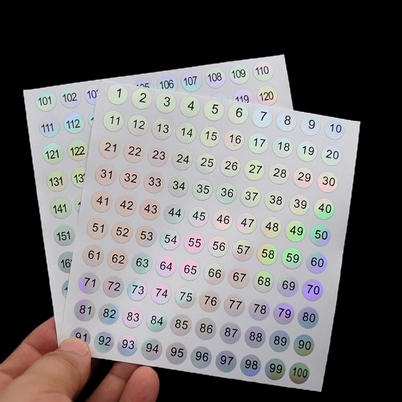 ADL 1-1000 Round Waterproof Nail Number Sticker Digital Label Self ...