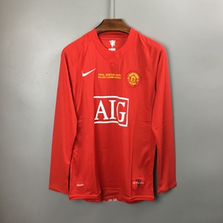 Retro RONALDO #7 2007/08 Manchester United Home Long Sleeve Soccer