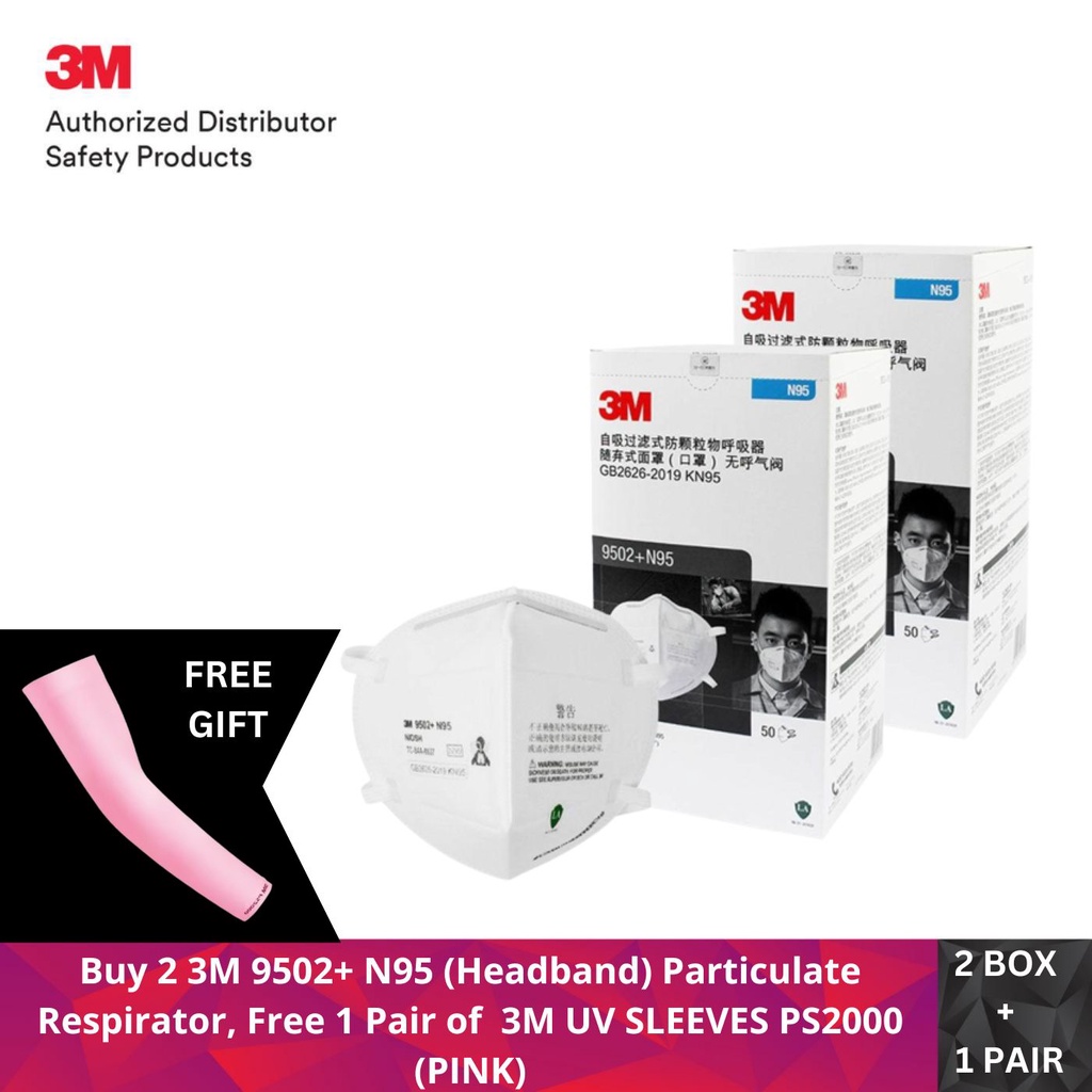 Buy 2 3M™ 9502+ N95 (Headband) Particulate Respirator, Free 1 Pair of