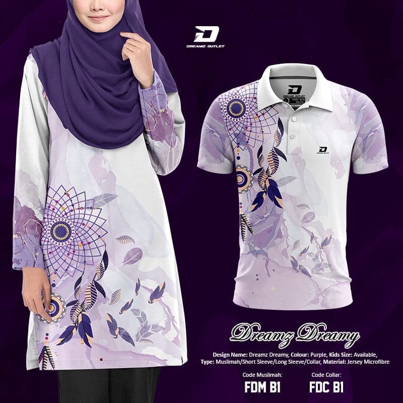 (READYSTOCK) DREAMZ TSHIRT MUSLIMAH JERSEY DESIGN DREAMY BAJU JERSEY ...