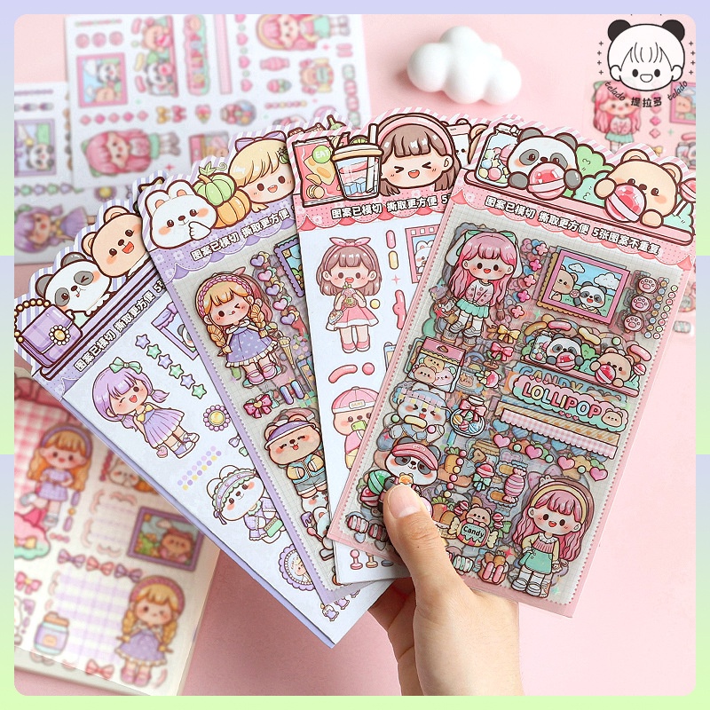 Tiraduoduo Sauce Theme Color Series Handbook Stickers Cute Girl Washi