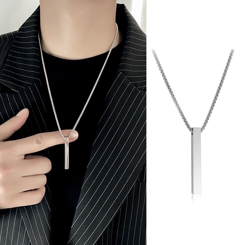 Stainless Steel Men Necklace Simple Pendant Necklace for Women Hip hop Jewelry Shopee Malaysia