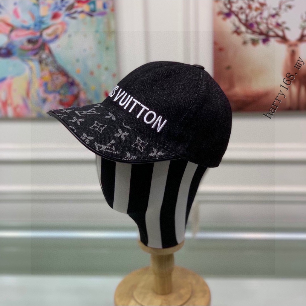 LOUIS VUITTON Monogram hat Sun visor Nylon Black