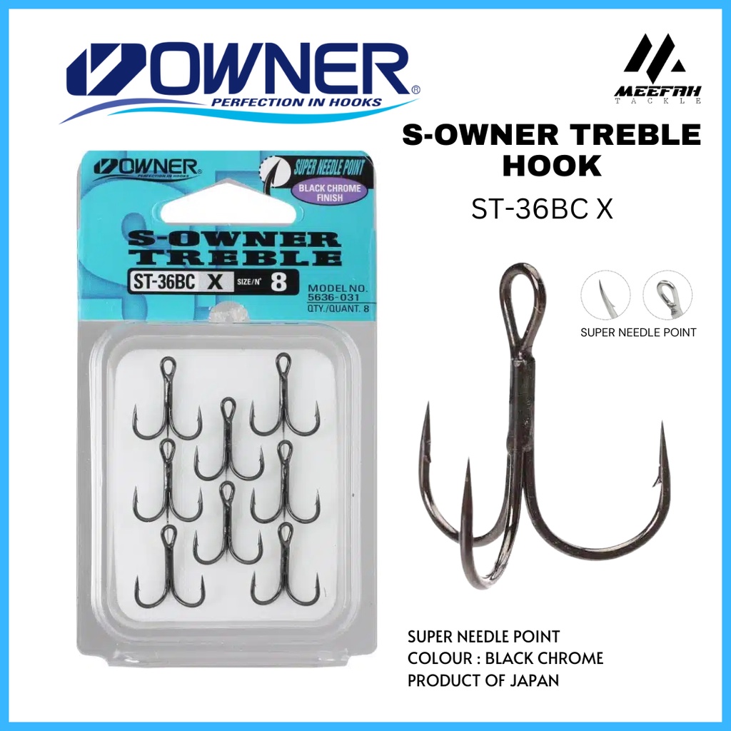 OWNER - Treble Hook Mata 3 ( ST36BC ) - Treble Fishing Hook Pancing