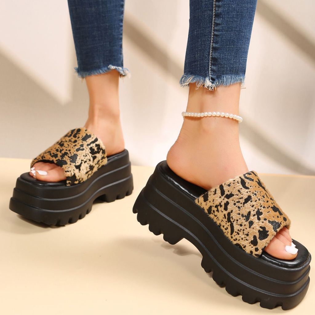 Platform Shoes Fashionable Comfortable OpenToe Wedge Heel Slippers