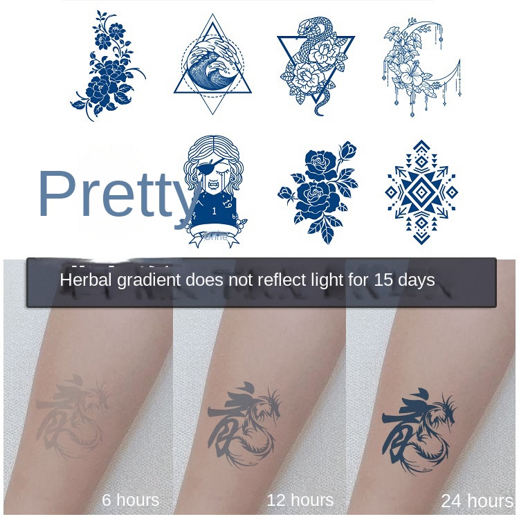 Gradient NonReflective SemiPermanent Herbal Simulation Tattoo Small