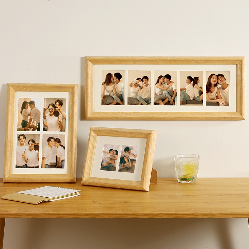 Solid Wood Log Photo Frame diy Frame Creative Bedroom Multi-Grid ...