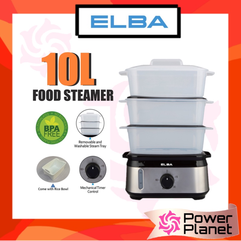 Elba 10L Food Steamer EFSM1038(SS) with removable steam tray