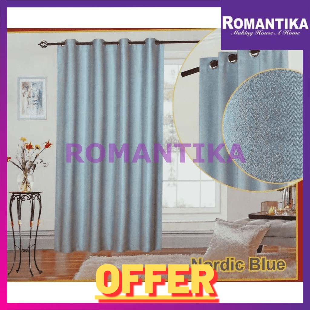 Romantika Loren READY STOCK Langsir Siap Sedia Curtain Royal Cashmere