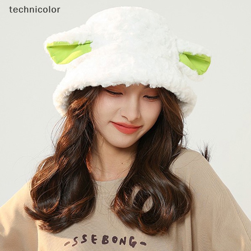 TCMY Handmade Sheep Baa Bucket Hat Lolita Sheep Cap with Ears Cute Girl