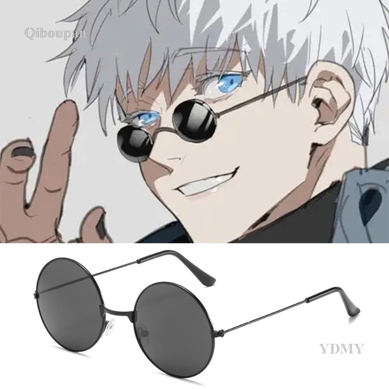 qibou Anime Jujutsu Kaisen Gojo Satoru Cosplay Glasses Black Eyeglasses ...