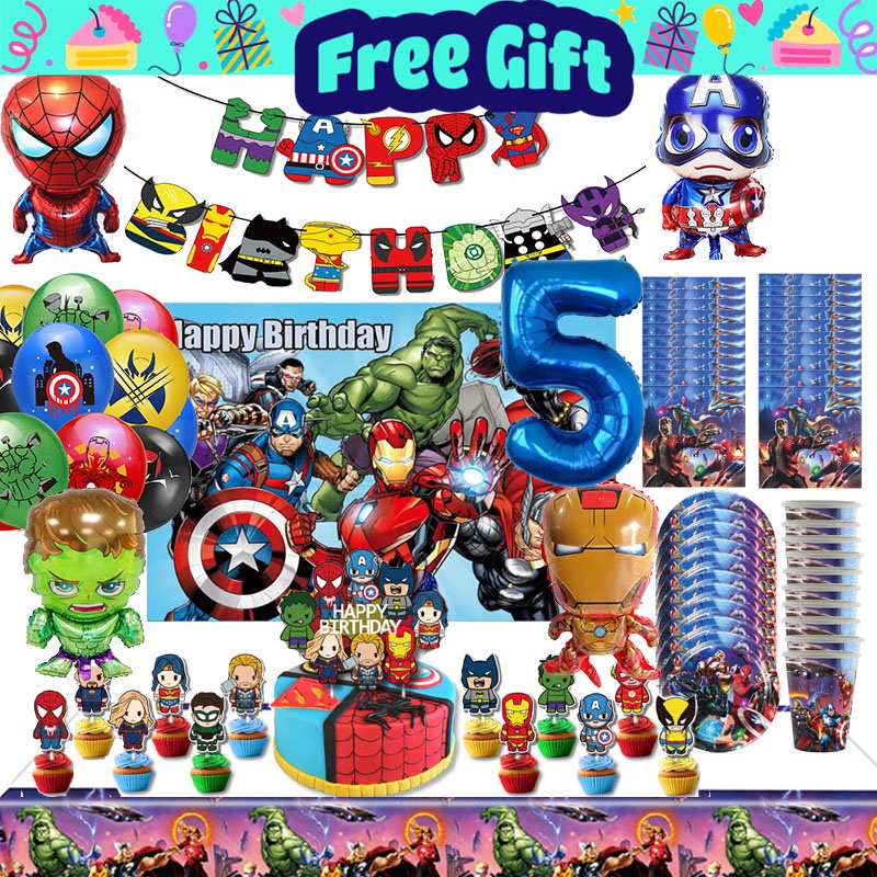 Marvel Avengers Themed Party Decorations for Boys’ Birthday Happy