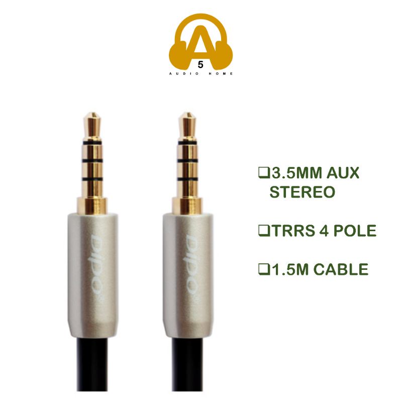 4 Pole 3.5mm Male Audio Cable 1.5m TRRS HiFi Stereo Sound Aux Adapter