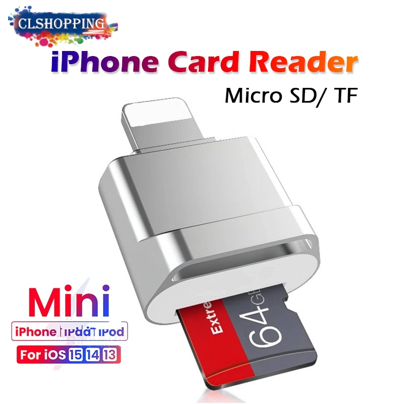 For iPhone Micro SD TF Card Reader For iOS 13 and Above System External