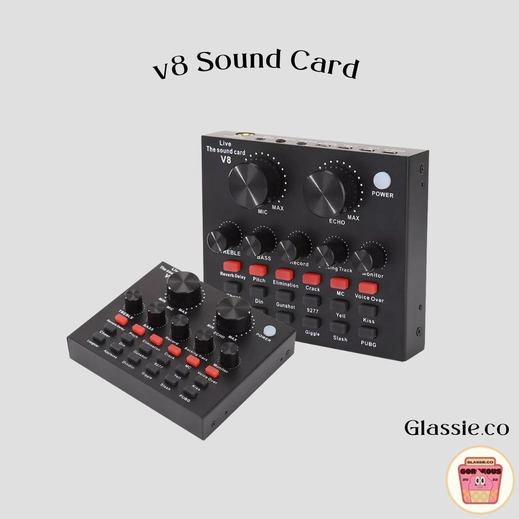 V8 Sound Card Bluetooth Full Set Soundcard Live Usb Sound Card Mixer