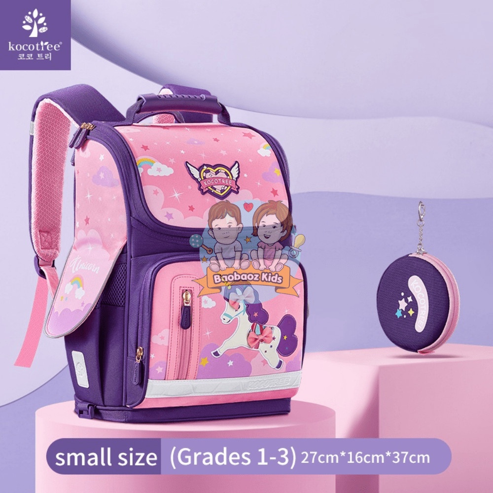 Kocotree Schoolbag Primary School Cute Unicorn Girls Children Bag Backpack Spine Protection Reduce Shopee Malaysia