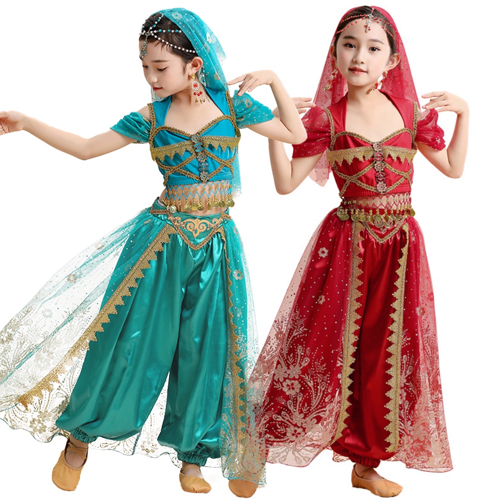 LOlanta Kids Indian Belly Dance Set Princess Halloween Costume Aladdin ...