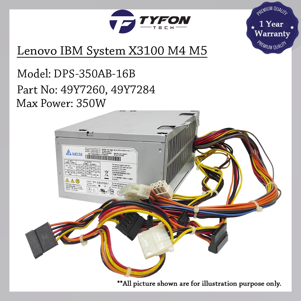 Lenovo IBM System X3100 M4 M5 Power Supply PSU 350W DPS-350AB-16B ...