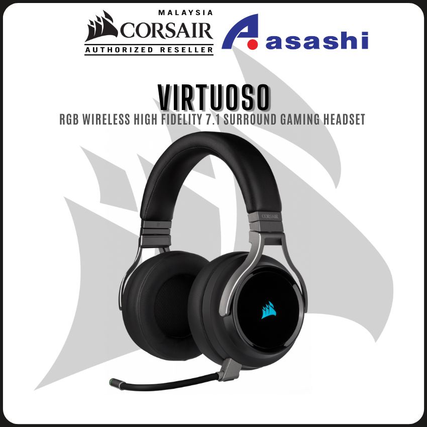 CORSAIR VIRTUOSO RGB WIRELESS High Fidelity 7.1 Surround Gaming Headset for PS4 PS5 PC Mobile iCUE