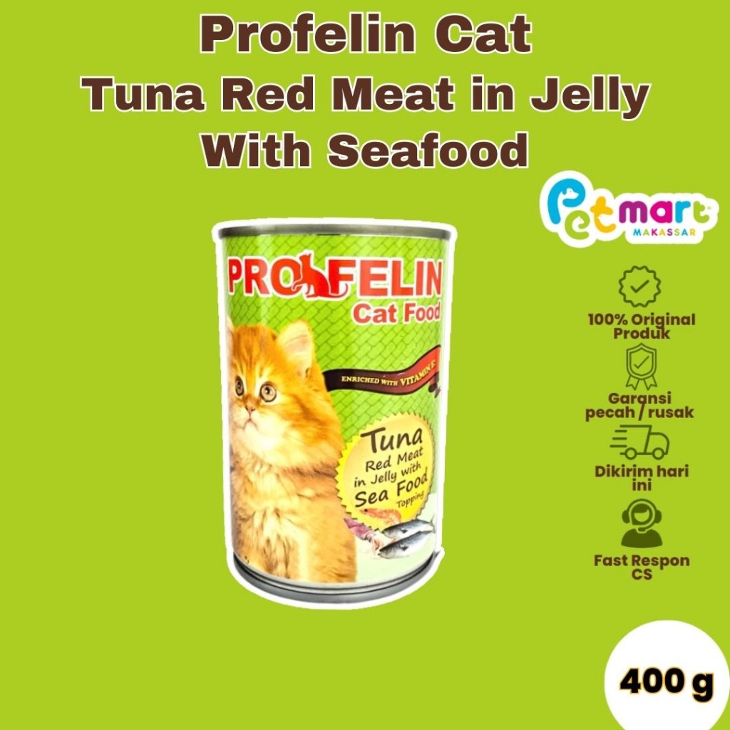 Wet Cat Food Canned Profelin Tuna Red Meat in Jelly with Seafood Cat