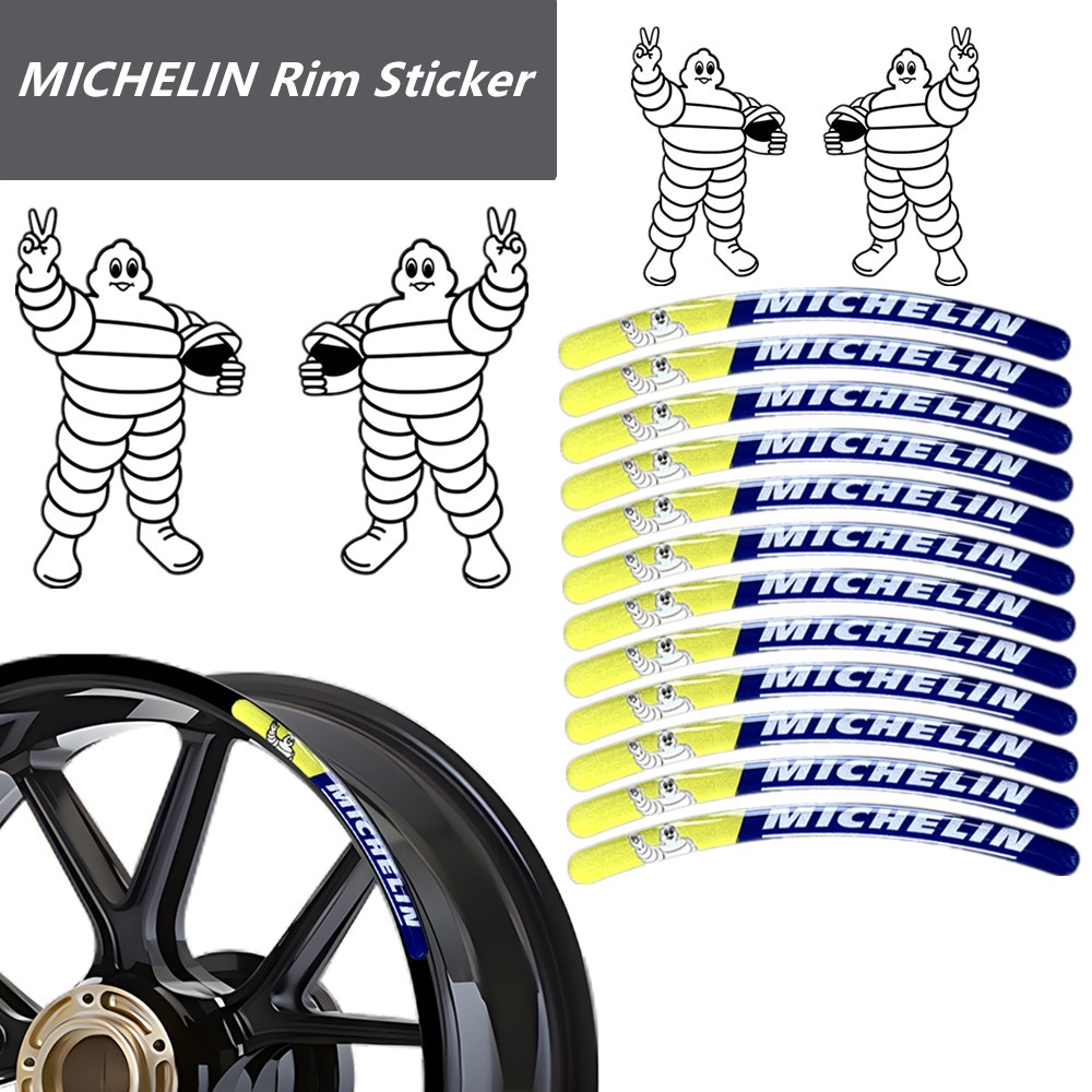 Motorcycle Expoy Rim Sticker Michelin 3D Gel Resin Logo Badges 10Inch ...