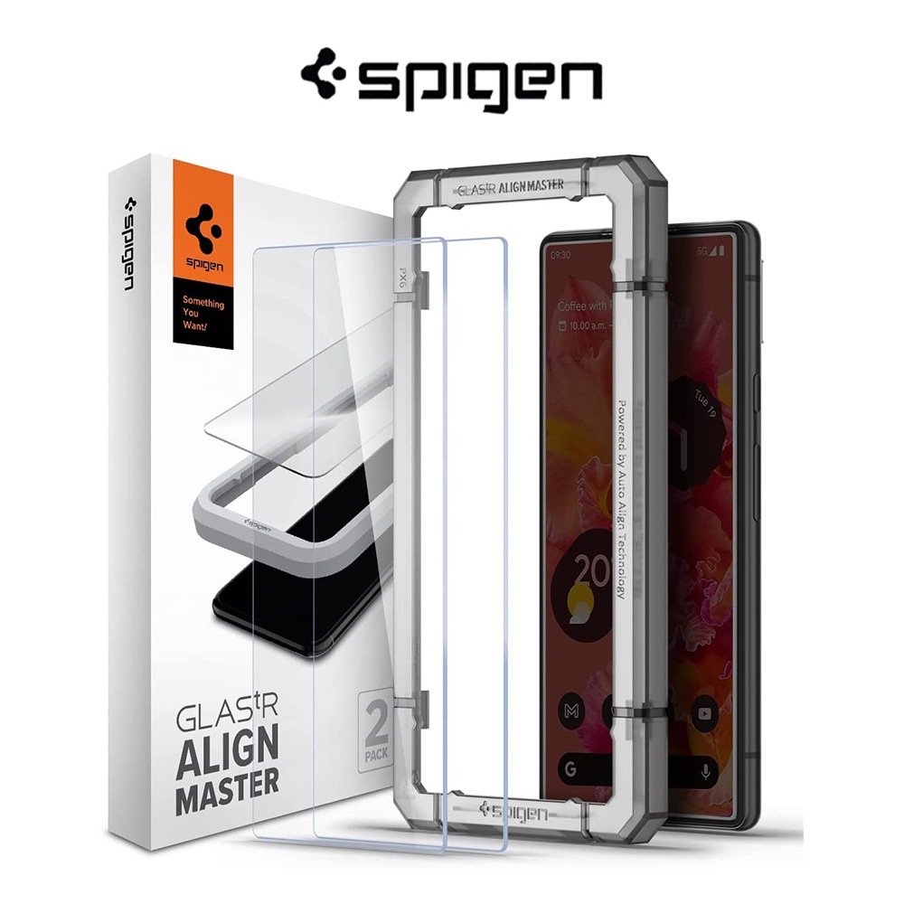 [2 Pack] Spigen Google Pixel 6 AlignMaster Tempered Glass Google Pixel