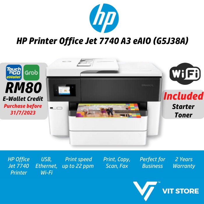 HP OfficeJet Pro 7740 G5J38A Wide Format All-in-One A3 Wireless Printer ...
