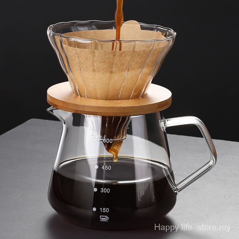 Hand Brew Coffee Filter High Borosilicate Glass Coffee Sharing Pot