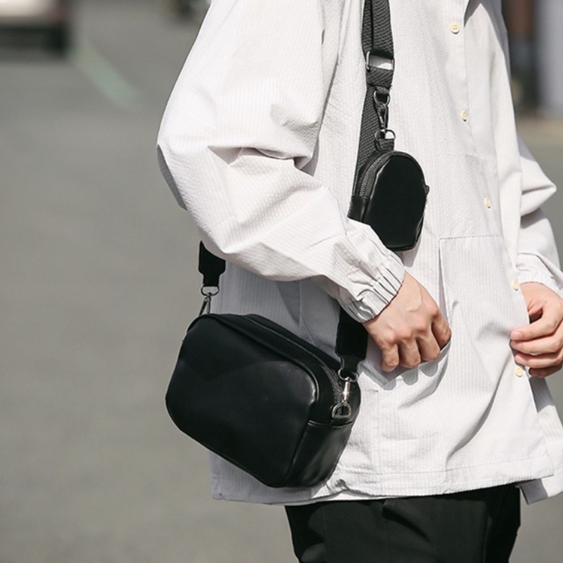 Outdoor Casual Fashion Men Sling Bag PU Leather Shoulder Messenger Bag Beg  Silang Lelaki Perempuan (SL-076)