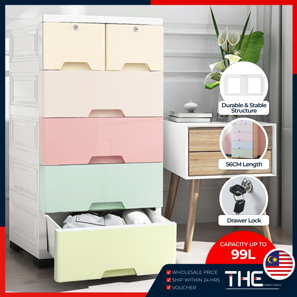 THE 3/4/5 Layers Plastic Drawer Storage Wardrobe Drawer