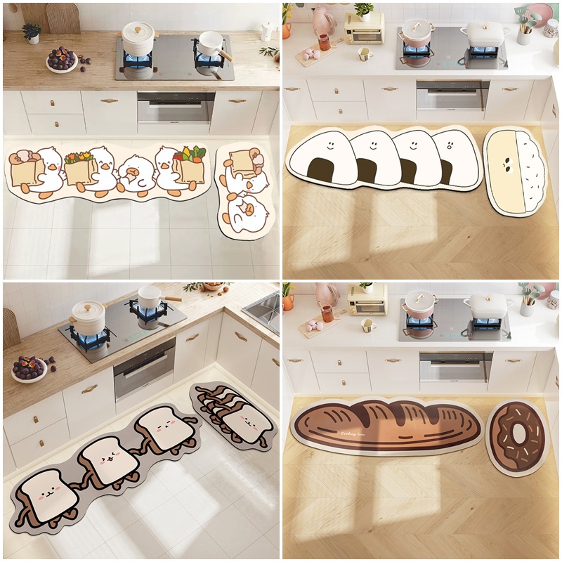 Non-slip Floor Mat Bedside Carpet Cute Cartoon Kitchen Floor Mat ...