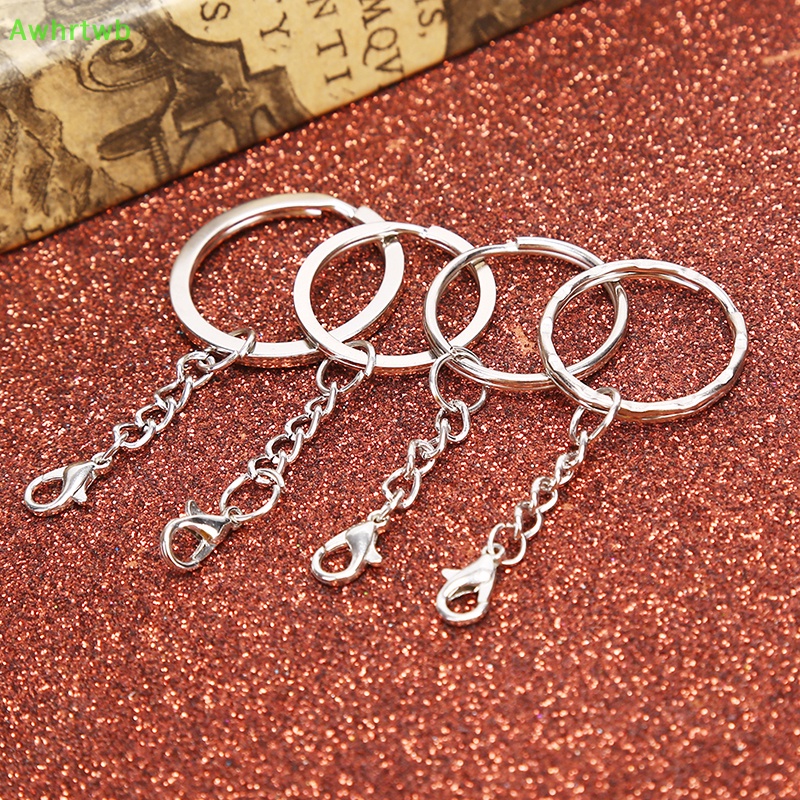 Awhrtwb 10Pcs/Set Polished Silver Keyring Split Ring Short Keyring DIY