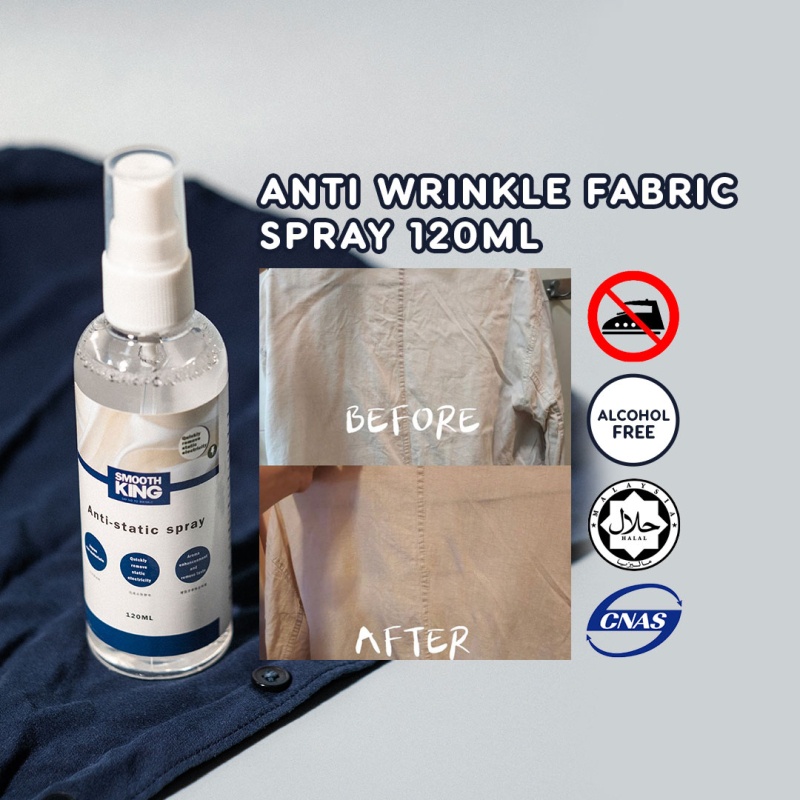 Smooth King Anti Wrinkle Anti Static Spray Fabric Cloth Spray Baju Anti