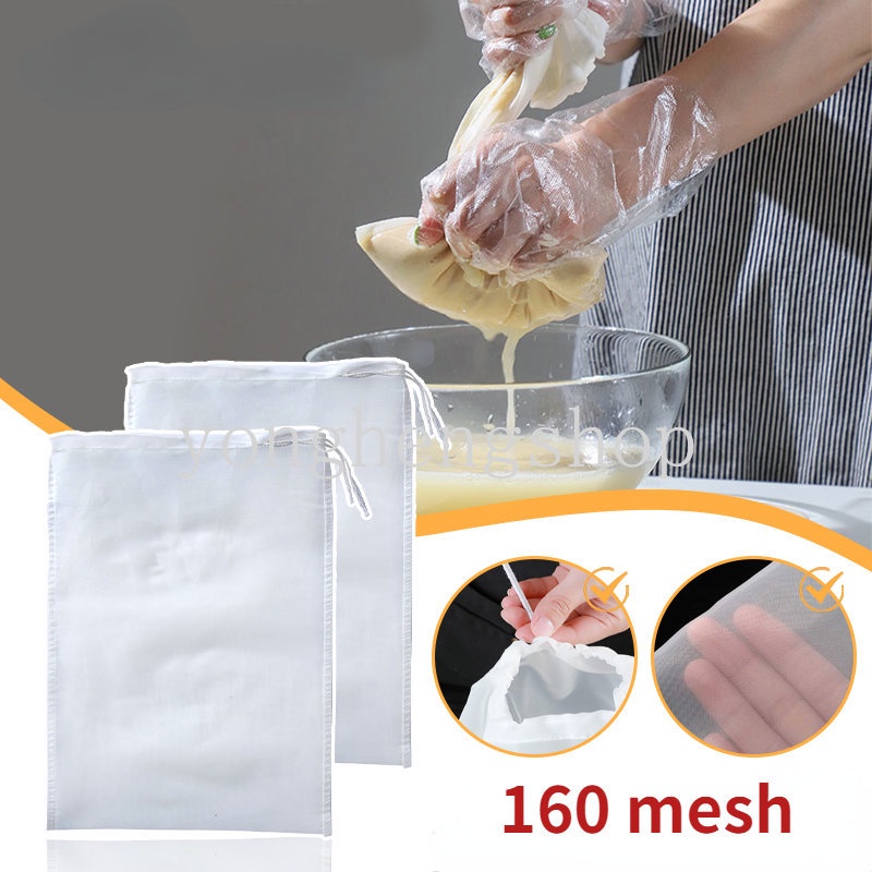 160 Mesh Soy Milk Nylon Filter Bags Yogurt Coffee Tea Filter Food