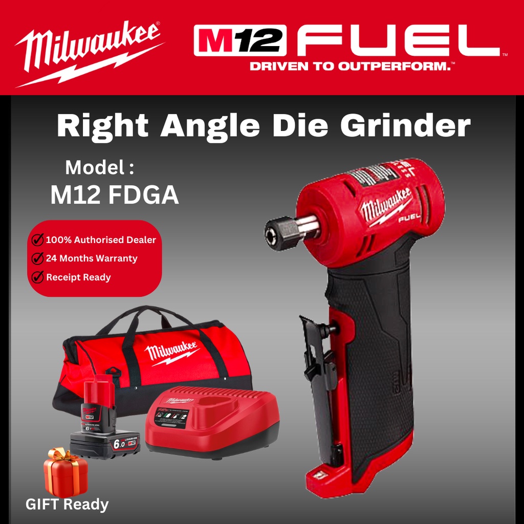 Milwaukee M12 Right Angle Die Grinder SET / M12 FDGA / Cordless Grinder ...