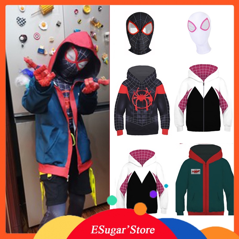 Morales Cosplay Hoodie Miles Morales Hoodie Kids Spiderman Costume