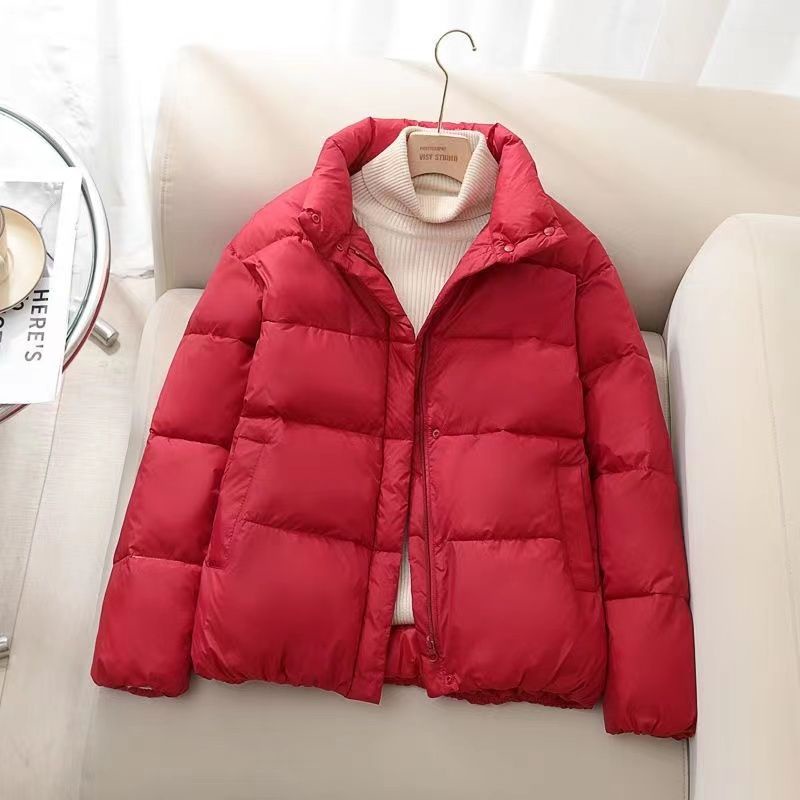 Women Fashion Casual Loose Zipper Stand Collar Cotton Jacket Autumn Winter Down Cotton Jacket 3449