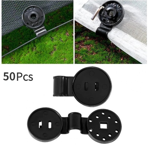 50Pcs Sunshade net fixing clip Garden SunShade Sails Fixed Tools Black ...