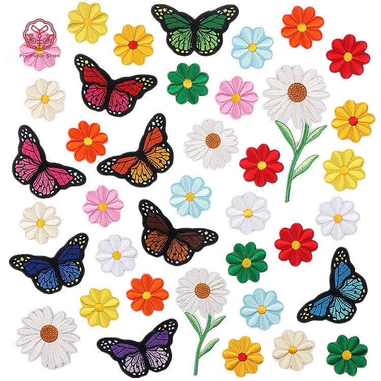Pro Patch Store The Flowers Cartoon Butterfly Little Red Flower DIY ...